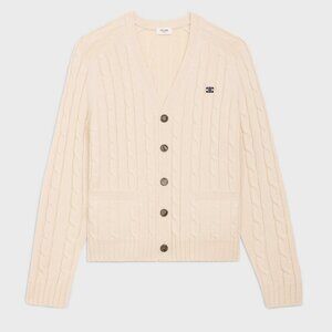 Celine Triomphe Sweater in Cable-Knit Cashmere